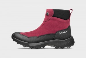 Icebug Metro 2 BUGrip Studs Women's Winter Boots Black / Claret | CA-7148-YCWGS