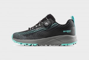 Icebug NewRun BUGrip GTX Studs Women's Running Shoes Black / Turquoise | CA-1306-CSFNW