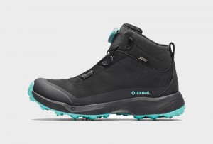 Icebug Stavre BUGrip GTX Studs Women's Winter Boots Black / Turquoise | CA-1649-WASQR