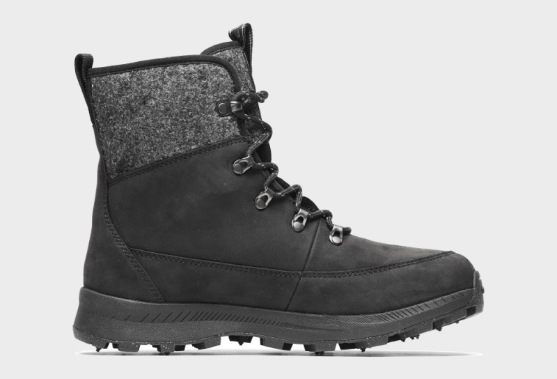 Icebug Adak ReWool BUGrip Women's Winter Boots Black / Grey | CA-8031-GHEMD