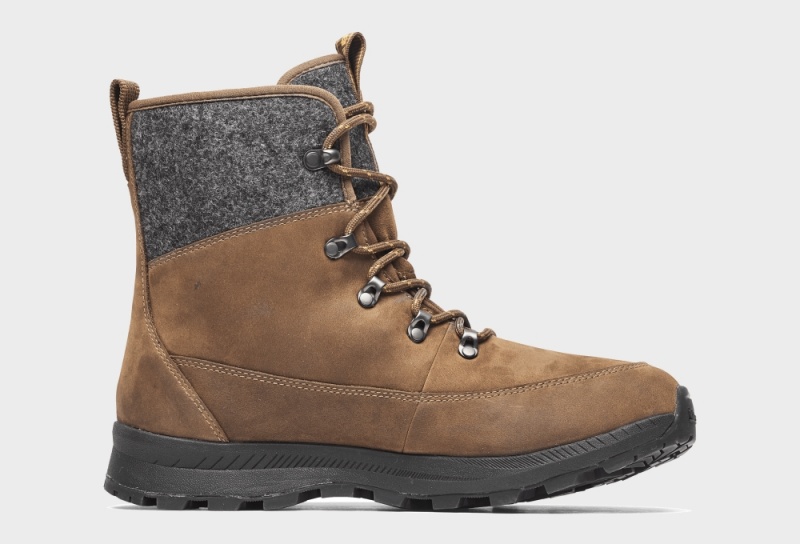 Icebug Adak ReWool Michelin Men's Winter Boots Coffee / Grey | CA-7569-EHXDR