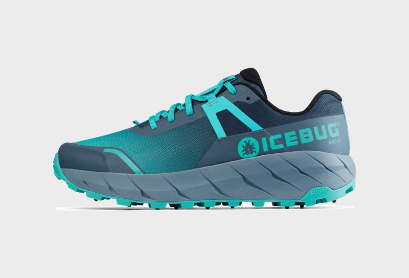 Icebug Arcus BUGrip Studs Women\'s Running Shoes Blue / Mint | CA-7320-SAXDC