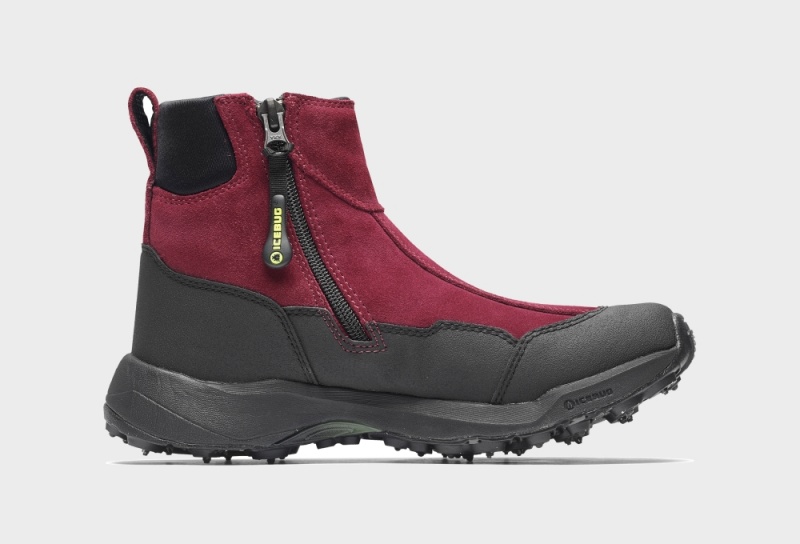 Icebug Metro 2 BUGrip Studs Women's Winter Boots Black / Claret | CA-7148-YCWGS