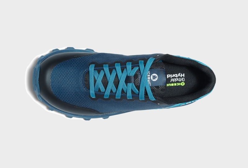 Icebug Pytho 6 BUGrip Studs Men's Running Shoes Dark Blue / Mint | CA-4725-QDYCI