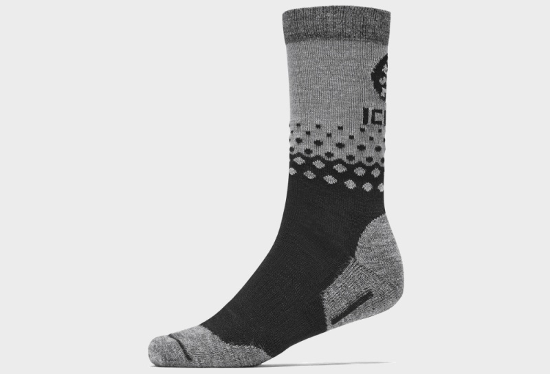 Icebug Warm Wool Unisex Running Socks Black / Grey | CA-4657-AWNKF